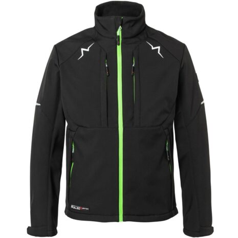 Kübler Pulse Softshelljacke Herren Schwarz/Neongrün Gr. M